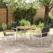 vidaXL Kert étkező szett 5 pcs Tömör Fa Akácia