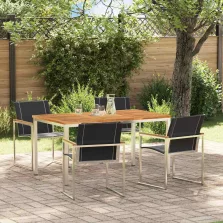 vidaXL Kert étkező szett 5 pcs Tömör Fa Akácia