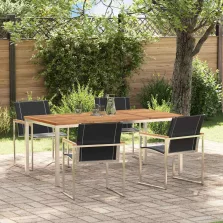 vidaXL Kert étkező szett 5 pcs Tömör Fa Akácia