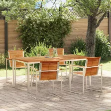 vidaXL Kert étkező szett 5 pcs Tömör teakfa