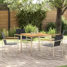 vidaXL Kert étkező szett 5 pcs Tömör teakfa