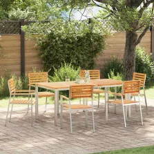   vidaXL Kerti Szék 6 pcs Barna 56 x 54.5 x 87 cm Tömör tíkfa