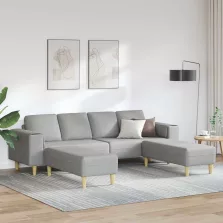 Kanapé Szett 3 pcs Felhős szürke szövet