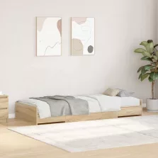   vidaXL Ágykeret fejtámlával fiókkal Sonoma tölgy 70 x 190 cm Faanyag