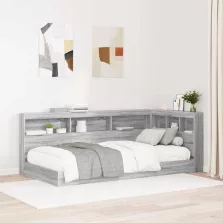   vidaXL Tároló fejtámla polcokkal tárolóval Szürke sonoma 90 cm Faanyag
