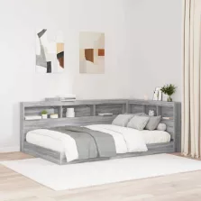   vidaXL Tároló fejtámla polcokkal Szürke sonoma 120 cm Faanyag
