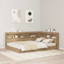   vidaXL Tároló fejtámla polcokkal Artisan tölgy 140 cm Faanyag