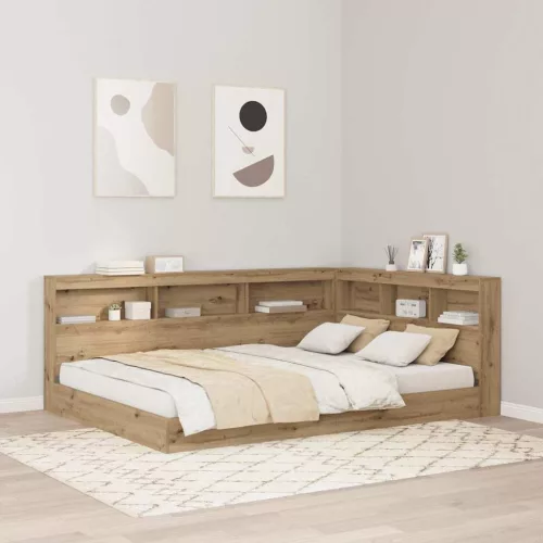 vidaXL Tároló fejtámla polcokkal Artisan tölgy 140 cm Faanyag