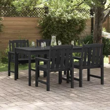   vidaXL Kerti étkezőszék 4 pcs Fekete 65.5 x 55.5 x 88cm Műanyag