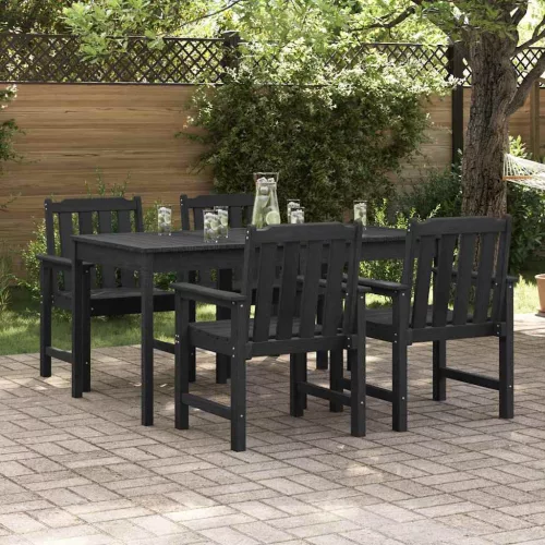 vidaXL Kerti étkezőszék 4 pcs Fekete 65.5 x 55.5 x 88cm Műanyag