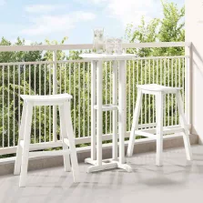vidaXL Kerti bár szett 3 pcs Fehér HDPE