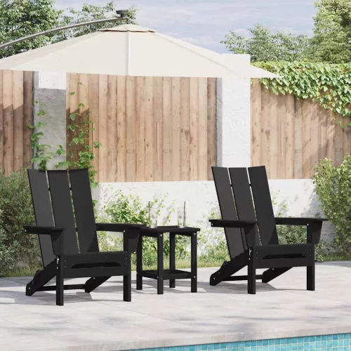vidaXL Kerti pihenő bútor 2 pcs Fekete 74.5 x 80.5 x 90cm Műanyag