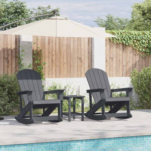 vidaXL Adirondack hintás székek 2 pcs Világosszürke HDPE