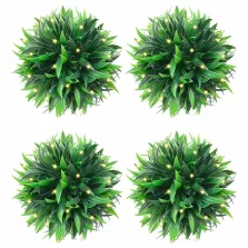   vidaXL 4 db zöld mesterséges boxwood gömbök LED fényekkel 15 cm