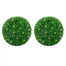   vidaXL 2 db zöld mesterséges boxwood gömbök LED fényekkel 55 cm