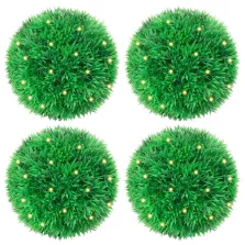   vidaXL 4 db zöld mesterséges boxwood gömbök LED fényekkel 12 cm