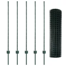 vidaXL Európai kerítés 5 U poszttal Zöld 1,2x10 m Acél