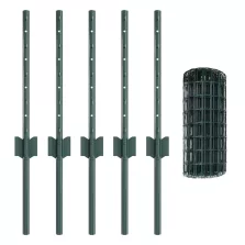 vidaXL Euro Kerítés 5 U Oszloppal Zöld 0,4x10 m Fém