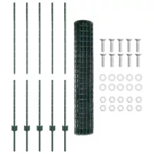 vidaXL Zöld Euro Kerítés 5 U Poszttal 1,4x10 m Acél