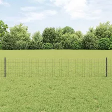 vidaXL Kerítés és Oszlop Szürke 0,4 x 10 m Acél