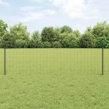 vidaXL Kerítés oszlopokkal Szürke 0,6 x 10 m Acél