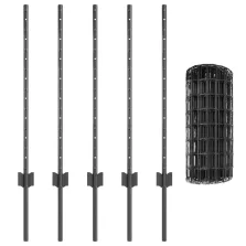 vidaXL Euro Kerítés 5 U Oszloppal Szürke 0.8x10 m Acél