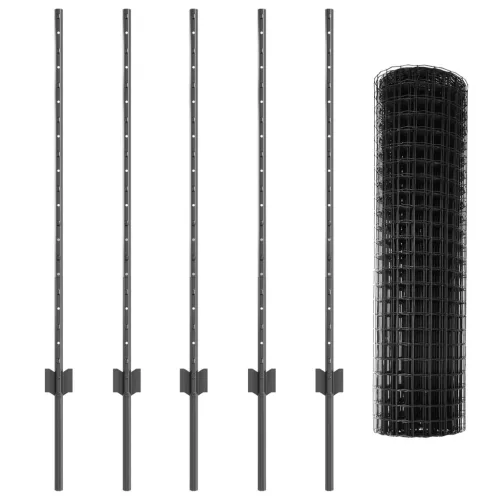 vidaXL Kertkerítés Készlet 2 db Szürke Porszórt Acél 10 x 1 m Tartós