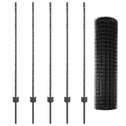 vidaXL Euro kerítés 10 U poszttal Szürke 1.2x10 m acél