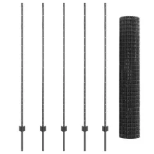   vidaXL Európai Kerítés 10 U Poszttal Szürke 1,6x10 m Acél