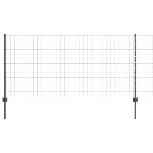 vidaXL Kerítés oszlopokkal Szürke 1 x 10 m Acél