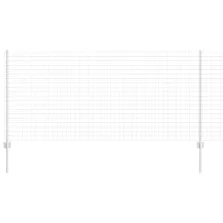 vidaXL Kerítés oszlopokkal Ezüst 1 x 10 m Acél