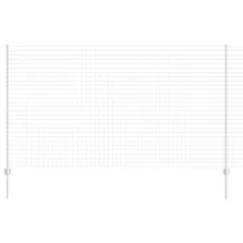vidaXL Kerítés oszlopokkal Ezüst 1.4 x 10 m Acél