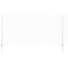 vidaXL Kerítés oszlopokkal Ezüst 1.2 x 10 m Acél