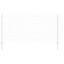 vidaXL Kerítés oszlopokkal Ezüst 1.2 x 10 m Acél