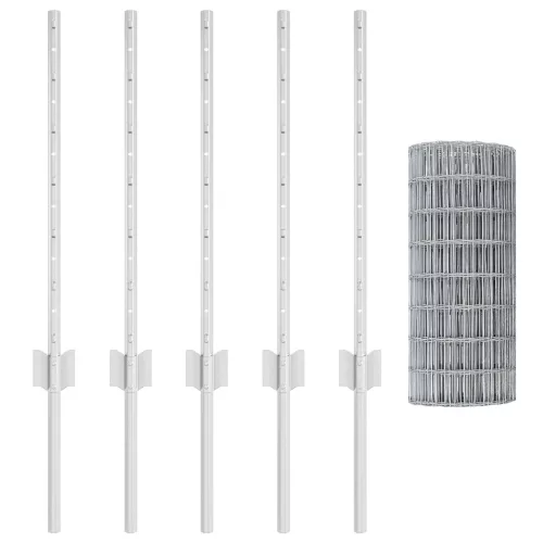 vidaXL Euro Kerítés 5 U Oszloppal Ezüst 0,6x10 m Acél