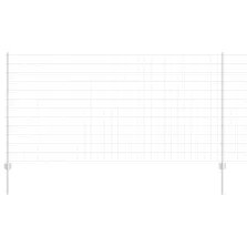 vidaXL Kerítés oszlopokkal Ezüst 1.2 x 10 m Acél