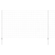vidaXL Kerítés oszlopokkal Ezüst 1.4 x 10 m Acél