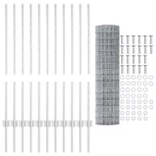 vidaXL Euro Kerítés 22 U-oszlopos Ezüst 1x25 m Acél