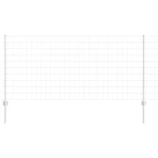 vidaXL Kerítés oszlopokkal Ezüst 1 x 25 m Acél