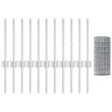 vidaXL Euro Kerítés 11 U Oszloppal Ezüst 0,4x25 m Acél