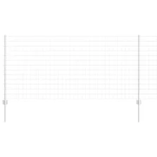 vidaXL Kerítés oszlopokkal Ezüst 1 x 25 m Acél