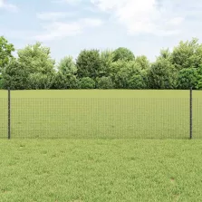 vidaXL Kerítés oszlopokkal Szürke