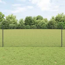vidaXL Kerítés oszlopokkal Szürke