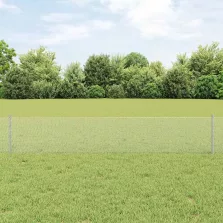 vidaXL Kerítés oszlopokkal Ezüst 0,4 x 25 m Acél