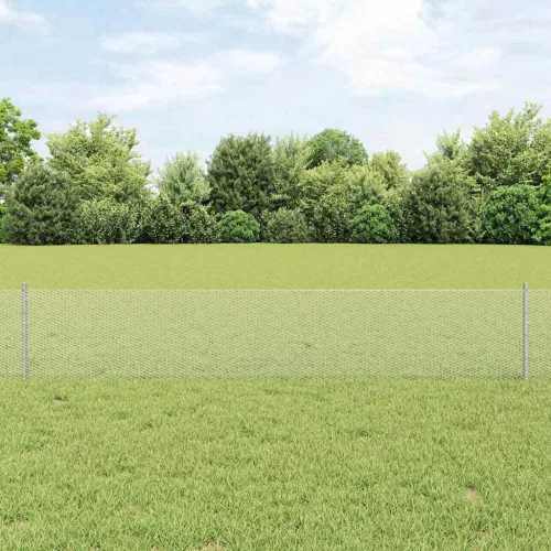 vidaXL Kerítés oszlopokkal Ezüst 0,4 x 25 m Acél