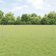 vidaXL Kerítés oszlopokkal Ezüst 0,6 x 50 m Acél