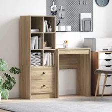   vidaXL Tárolóval rendelkező íróasztal fiókkal 2 pcs Sonoma tölgy
