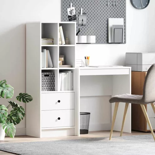 vidaXL Tárolóval rendelkező íróasztal 2 pcs Fehér 70 x 40 x 76 cm