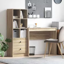   vidaXL Tárolóval rendelkező íróasztal fiókkal 2 pcs Sonoma tölgy