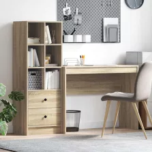   vidaXL Tárolóval rendelkező íróasztal fiókkal 2 pcs Sonoma tölgy
